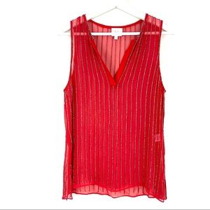 Parker Sleeveless Beaded 100% Silk Top